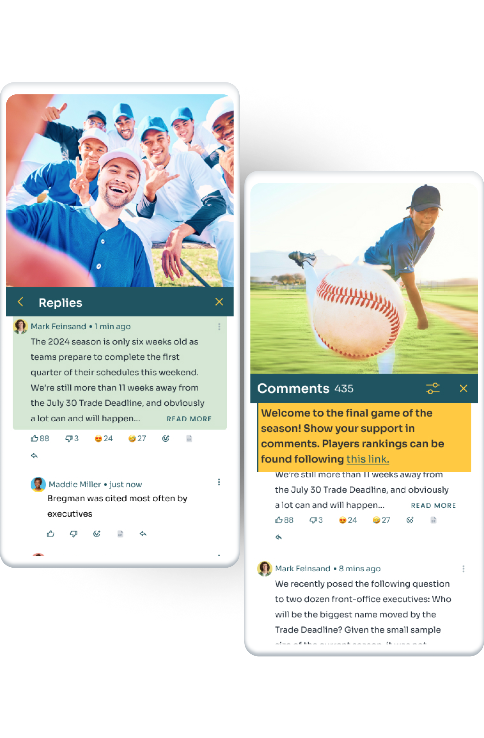 SportsTalk 24/7 comments interface